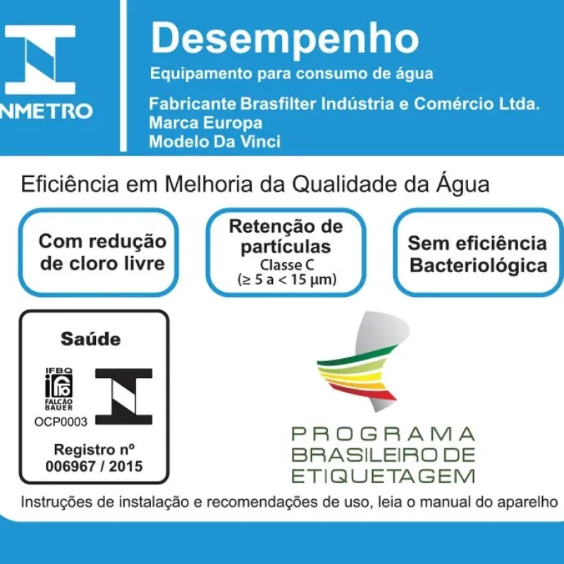 Purificador de Água Natural Da Vinci